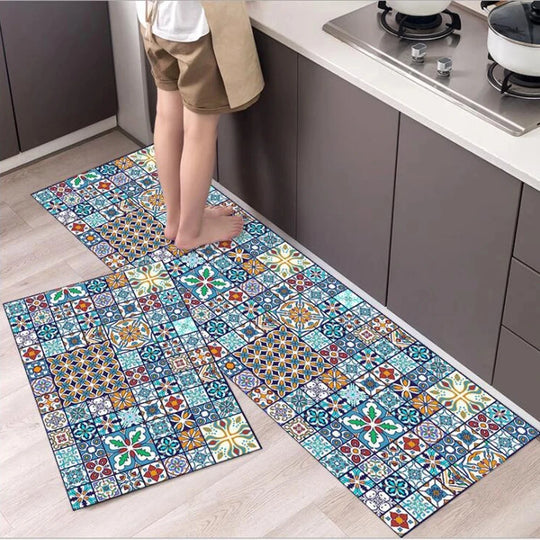 Kitchen Mat Antislip Polyster Waterproof Oilproof Bath Bedroom Floor Mat Living Room Carpet Doormat Kitchen Rug