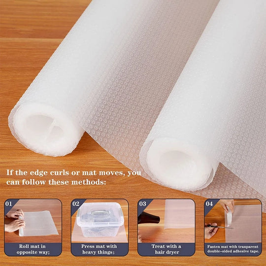 Shelf Liners Transparent Non-Slip Waterproof EVA Cupboard Cabinet Pad Drawer Table Mat Anti-Fouling Anti-Moisture for Kitchen