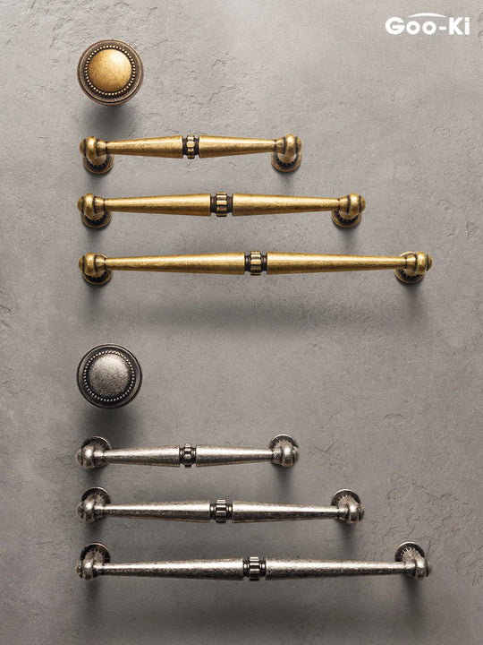 Emmie Traditional Vintage Antique Yellow Bronze Cabinet Handles Kitchen Cupboard Pulls Drawer Knobs by Isabella