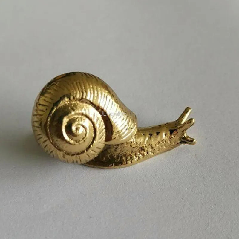 Kori Brass Snail Pure Copper Drawer Cabinet Door Handle Creative Wardrobe Tea Caddy Jewelry Box Knob DIY Decoration Pulls Handle