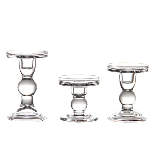 Luna's Ethereal Glass Candle Holders: A Touch of Elegance