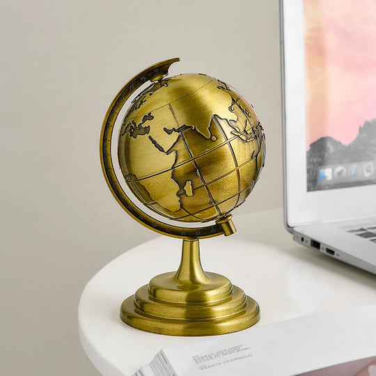 Aria's Luxury Metal Globe Desk Sculpture