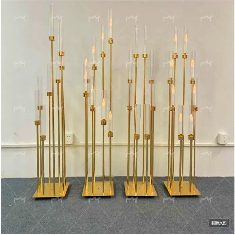 Lilliana Metal Candelabra Candle Holders Road Lead Table Centerpiece