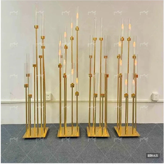 Lilliana Metal Candelabra Candle Holders Road Lead Table Centerpiece