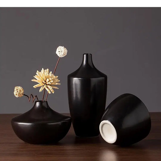 Makenzie Black Series Ceramic Vase: A Modern Touch for Your Home