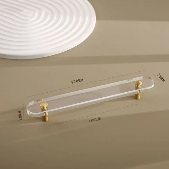 Love Minimalist Acrylic Flat Brass Handle