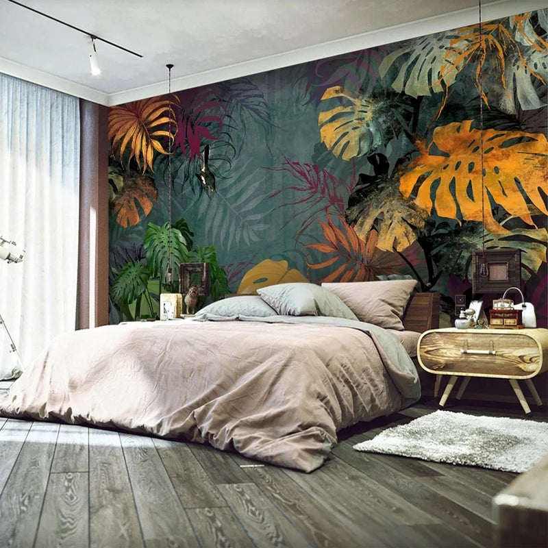 Sophia's Custom Wallpaper Murals: Black and White Tropical Rainforest Coconut Tree