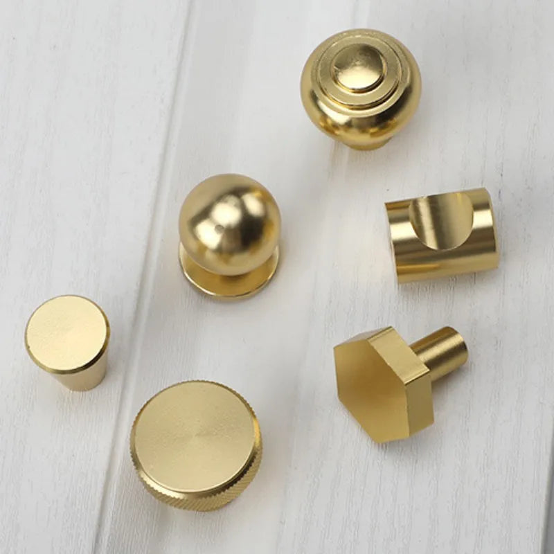 Emily's Gold Aluminum Single Hole Handle Modern Wardrobe Drawer Round Knob