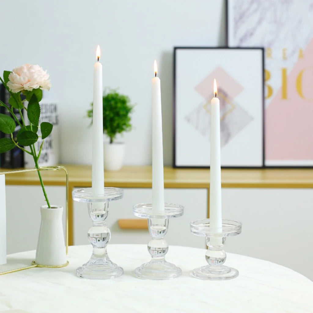 Luna's Ethereal Glass Candle Holders: A Touch of Elegance