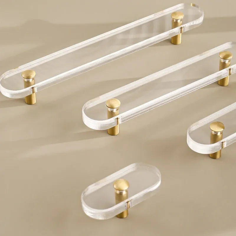 Love Minimalist Acrylic Flat Brass Handle