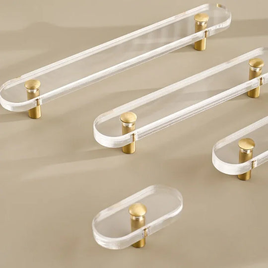 Love Minimalist Acrylic Flat Brass Handle