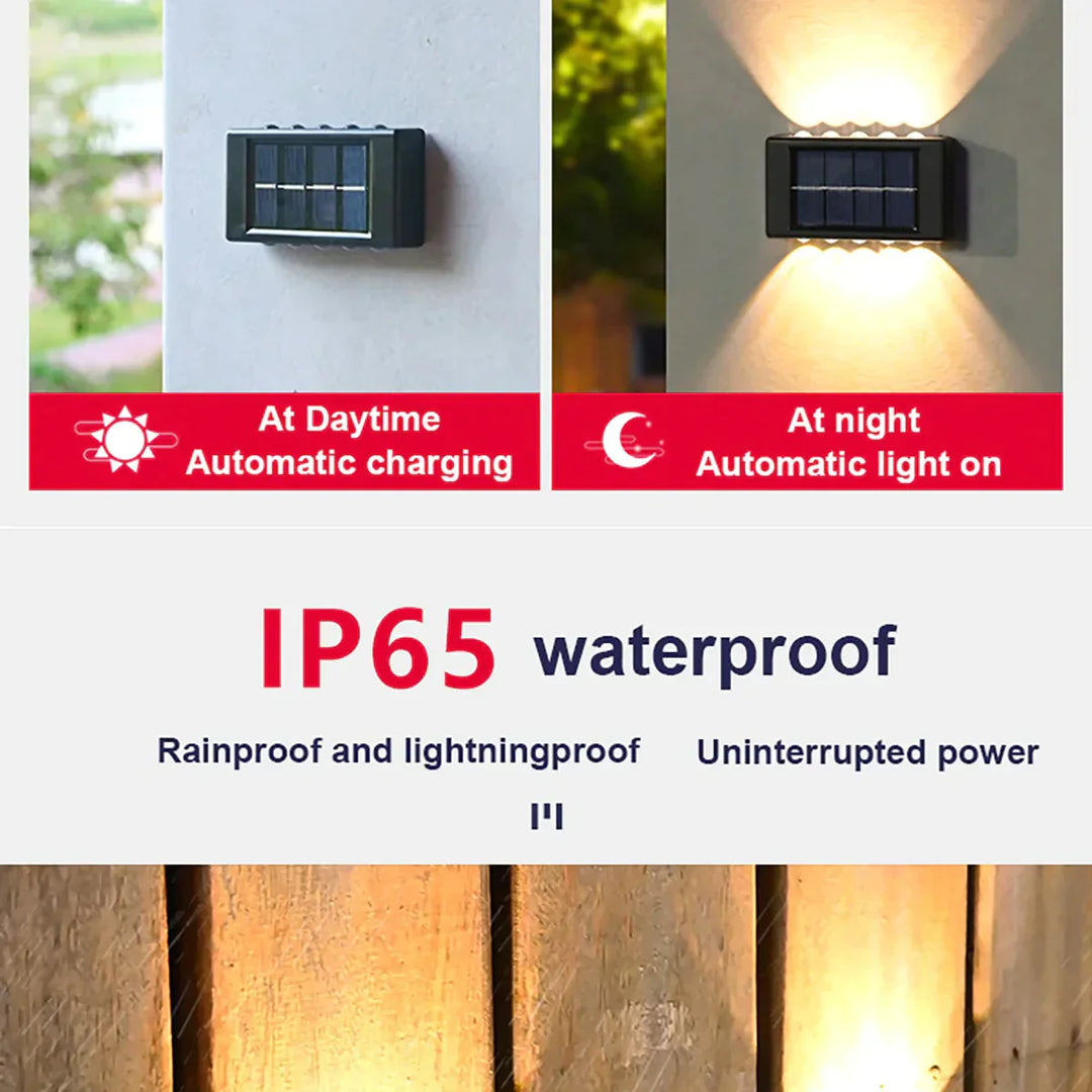 Solar Wall Lamp Outdoor Waterproof Up And Down Luminous Lighting