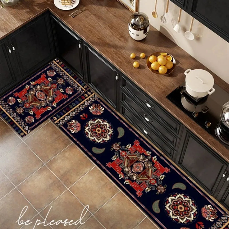 Leilany Moroccan Wipeable No-wash Kitchen Floor Mats