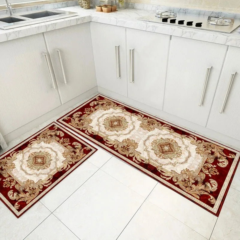 Leilany Moroccan Wipeable No-wash Kitchen Floor Mats