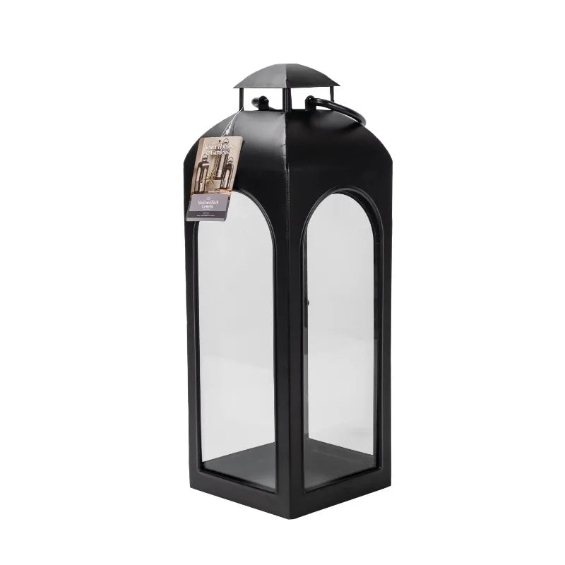 Adelina Metal Candle Holder Lantern - Black (Medium)