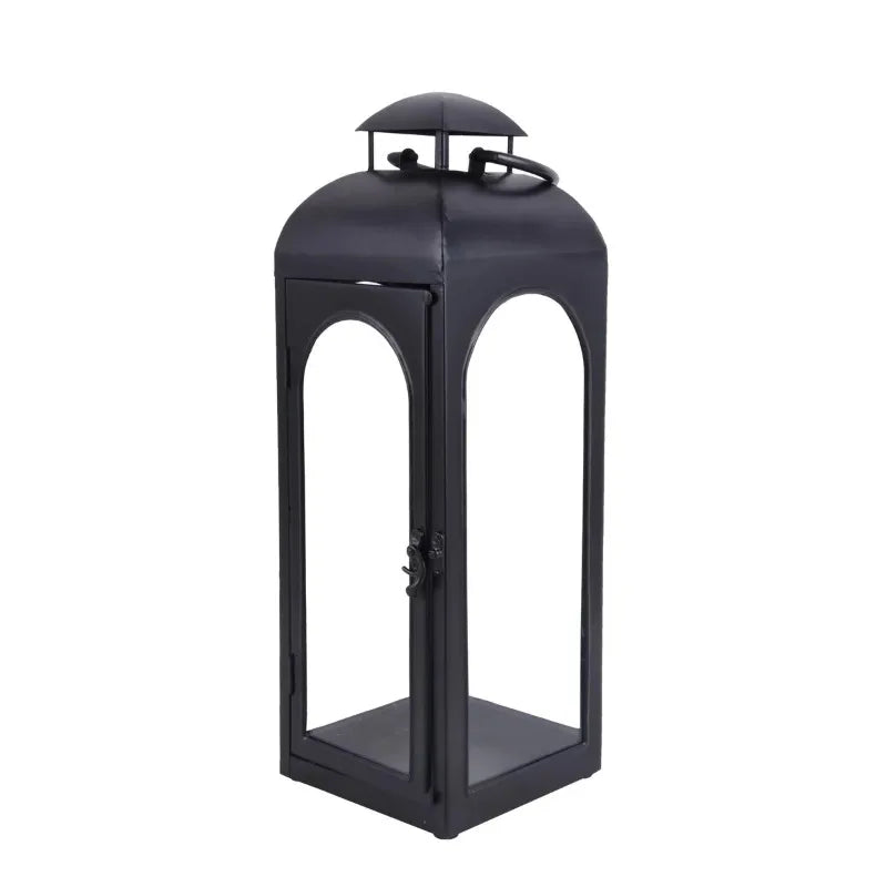 Adelina Metal Candle Holder Lantern - Black (Medium)