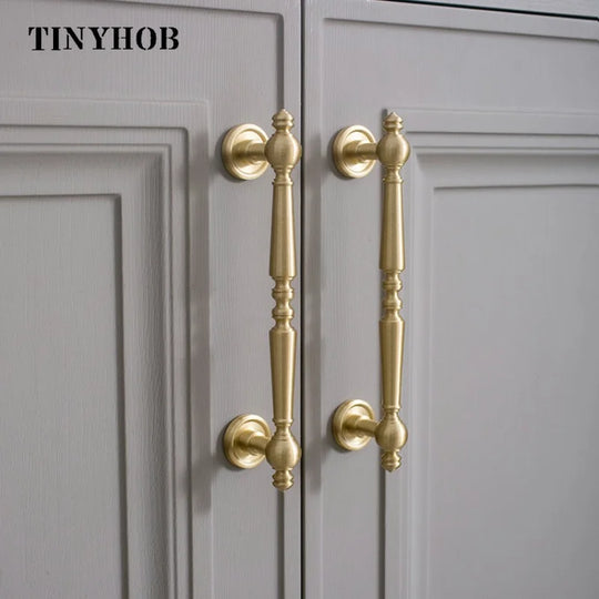 European style/Vertical lines Solid Brass Drawer Knobs T bar Handle Bedroom Pulls Kitchen Cabinet Door Handle Pull