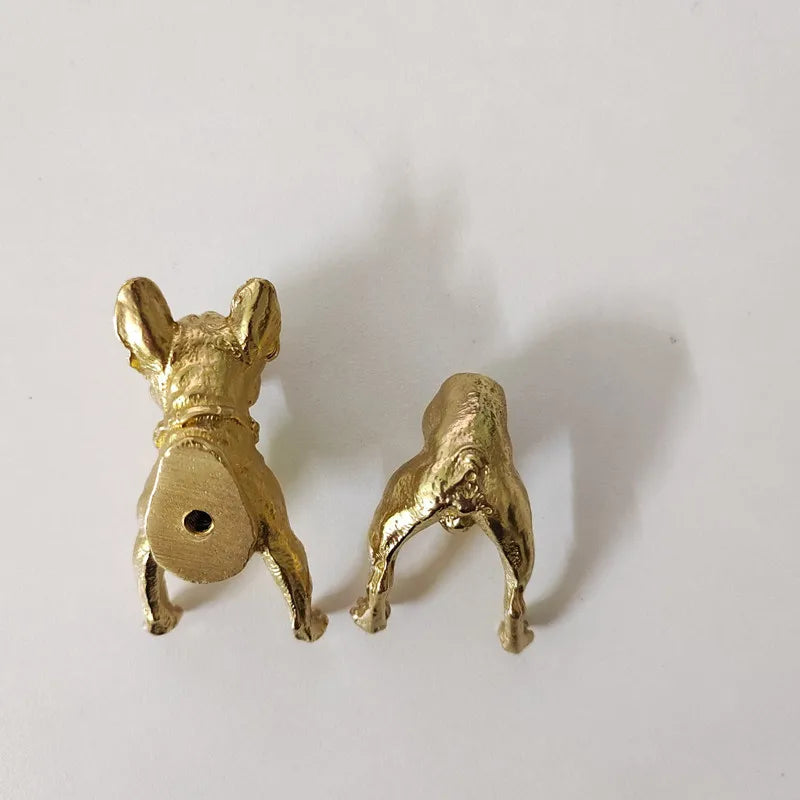 Nordic Modern Brass Handle Light Luxury Solid Simple Drawer Wardrobe Door Animal Dog Handle Knobs for Dresser Cupboard Handles