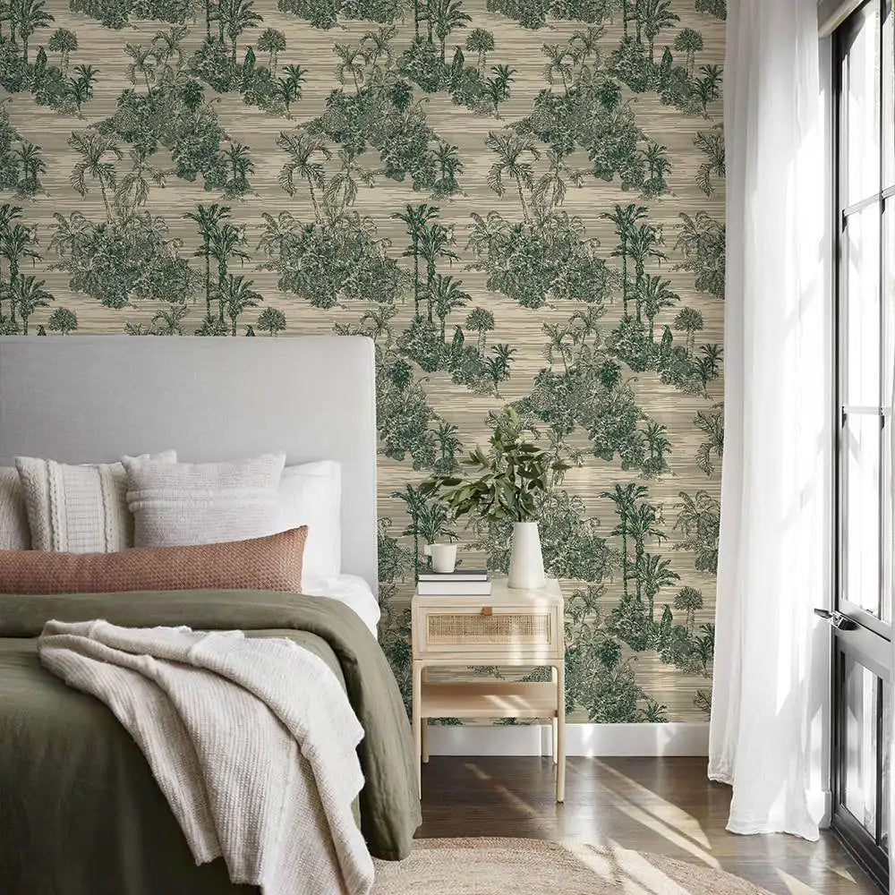 Olivia's Retro Jungle Green Home Decoration Wallpaper