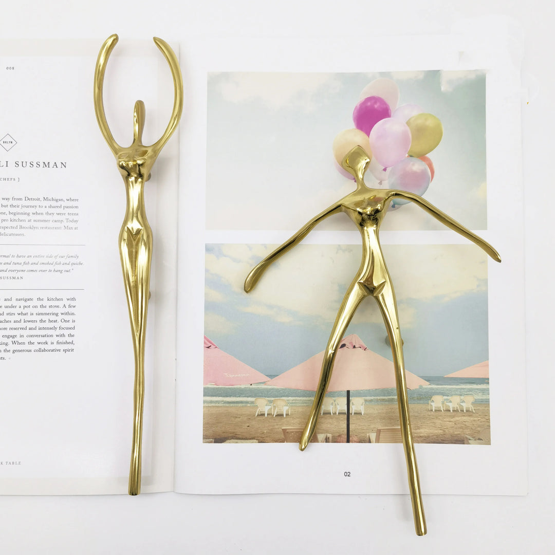 Serena's Creative Ballet Dancer Solid Brass Thinker Shape Handle