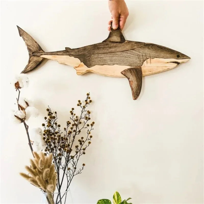 Clara's Rustic Wooden Fish Decorative Sculpture