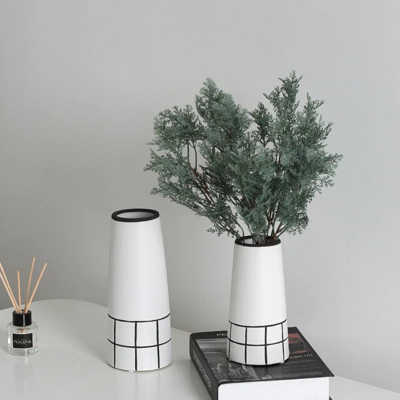 Amirah, Nordic Monochrome Ceramic Vase: A Modern Touch for Any Space