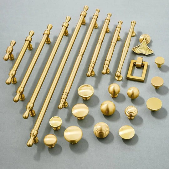 Love Brass Furniture Handles Modern Wardrobe Dresser Cupboard Cabinet Drawer Refrigerator Door Pulls Knobs