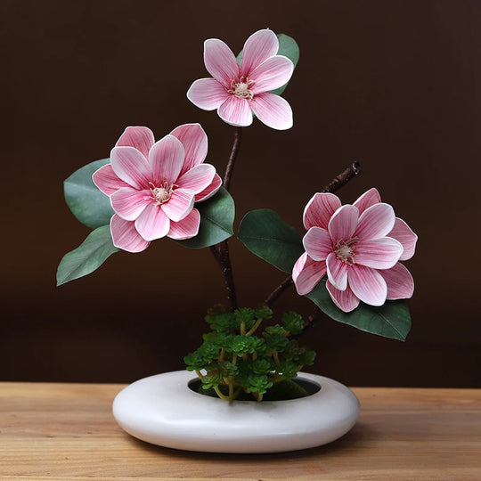 Azariah Modern Ceramic Vase Magnolia Set