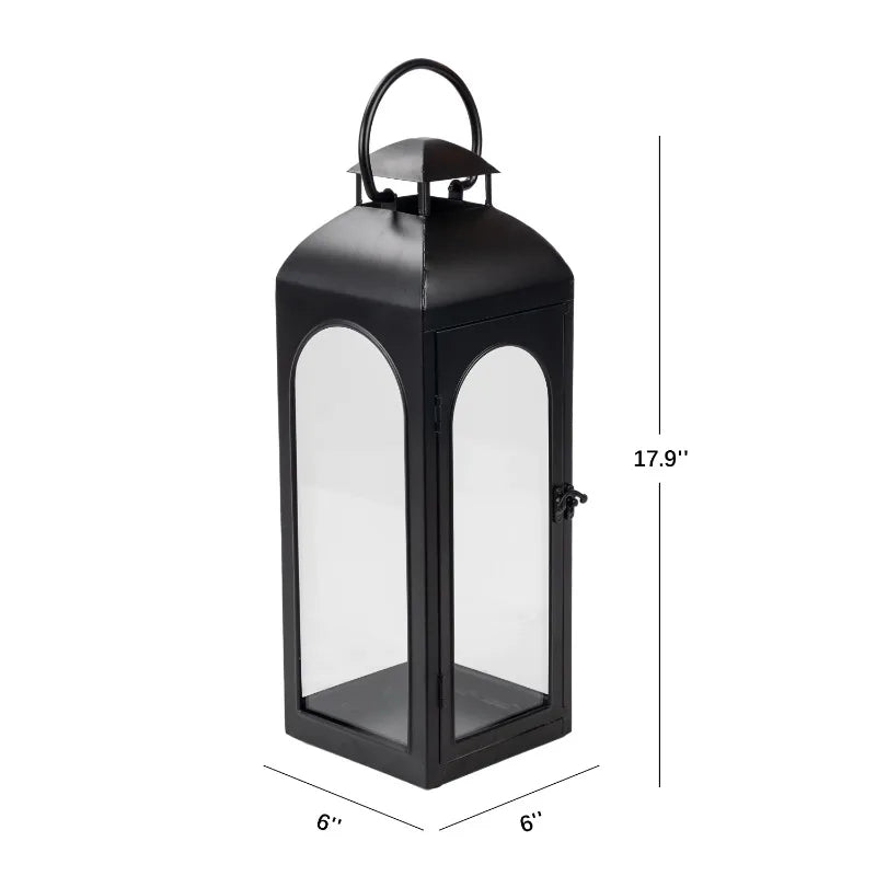 Adelina Metal Candle Holder Lantern - Black (Medium)