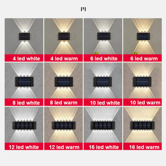 Solar Wall Lamp Outdoor Waterproof Up And Down Luminous Lighting