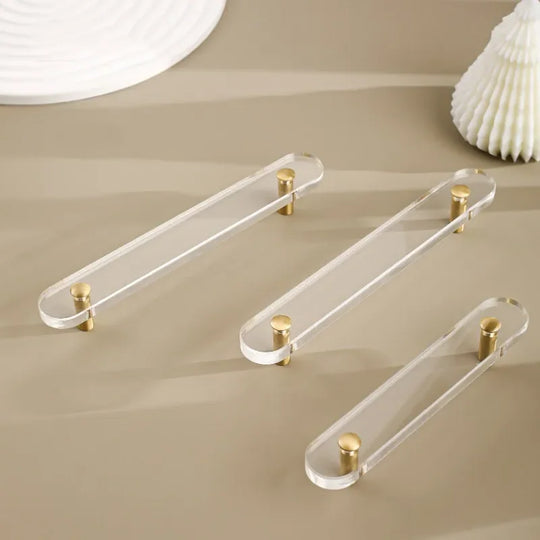 Love Minimalist Acrylic Flat Brass Handle