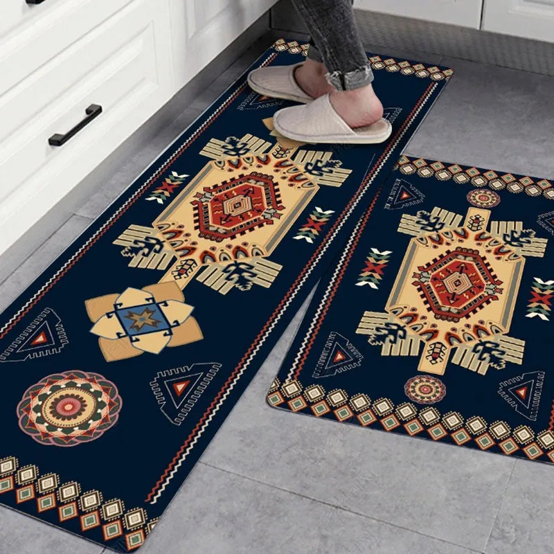 Leilany Moroccan Wipeable No-wash Kitchen Floor Mats