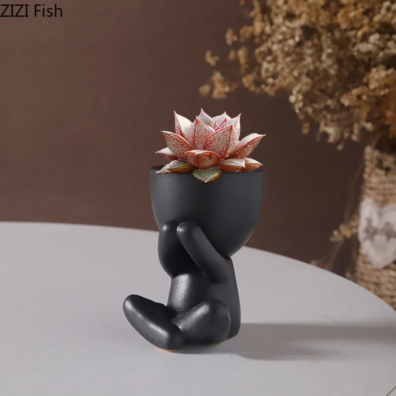 Rosa Abstract Figures Flower Pots Ceramic Vase