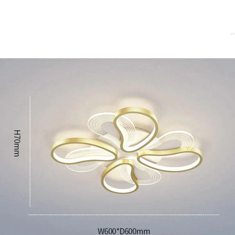 Acrylic Living Room Ceiling Lamp LED Petal Shaped Bedroom Lamp Modern Simple Household Restaurant Lamp