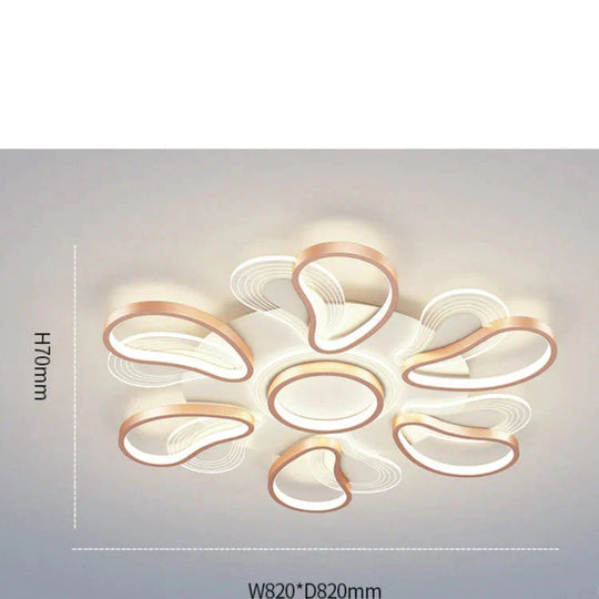 Acrylic Living Room Ceiling Lamp LED Petal Shaped Bedroom Lamp Modern Simple Household Restaurant Lamp