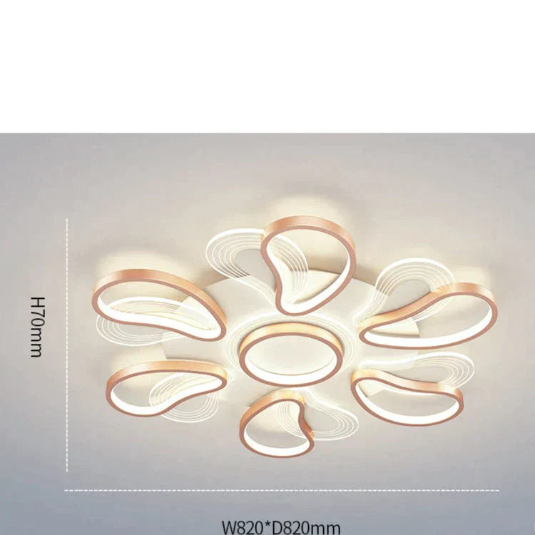 Acrylic Living Room Ceiling Lamp Led Petal Shaped Bedroom Modern Simple Household Restaurant Rose