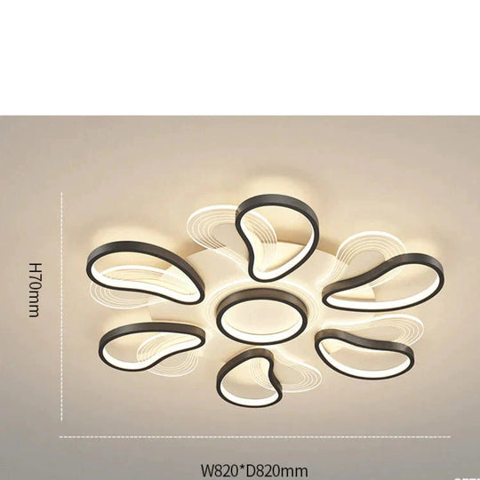 Acrylic Living Room Ceiling Lamp LED Petal Shaped Bedroom Lamp Modern Simple Household Restaurant Lamp