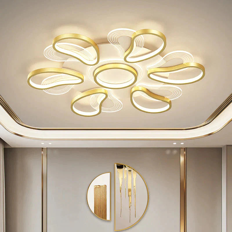 Acrylic Living Room Ceiling Lamp LED Petal Shaped Bedroom Lamp Modern Simple Household Restaurant Lamp