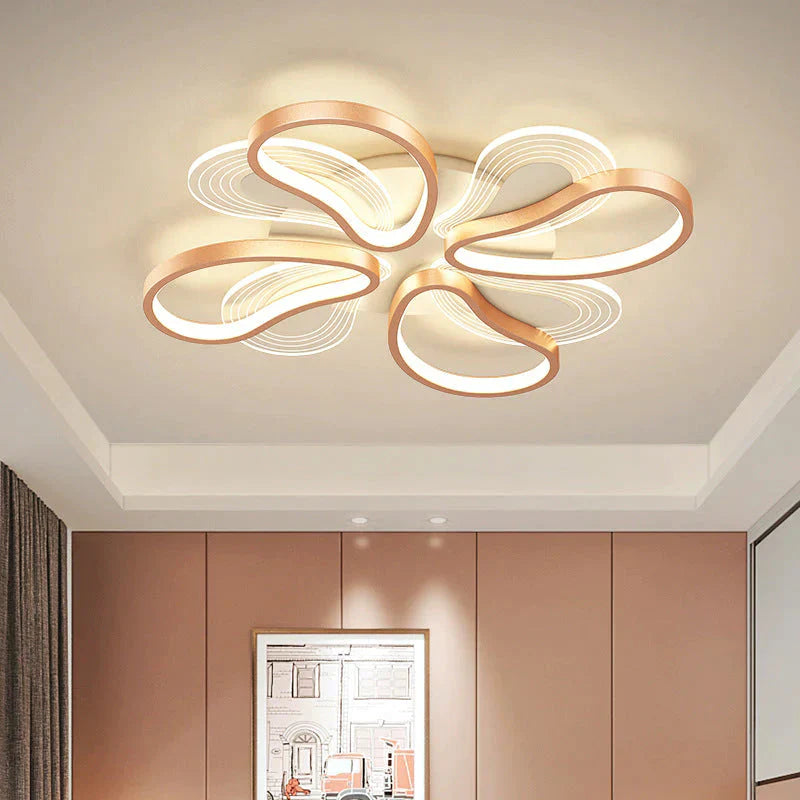 Acrylic Living Room Ceiling Lamp LED Petal Shaped Bedroom Lamp Modern Simple Household Restaurant Lamp