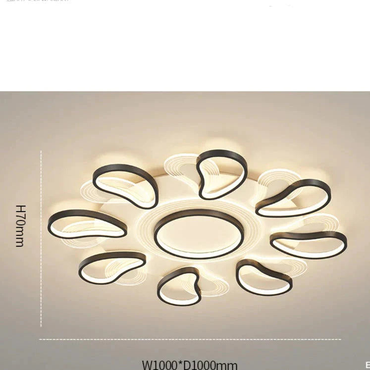 Acrylic Living Room Ceiling Lamp LED Petal Shaped Bedroom Lamp Modern Simple Household Restaurant Lamp