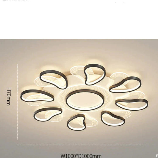 Acrylic Living Room Ceiling Lamp LED Petal Shaped Bedroom Lamp Modern Simple Household Restaurant Lamp