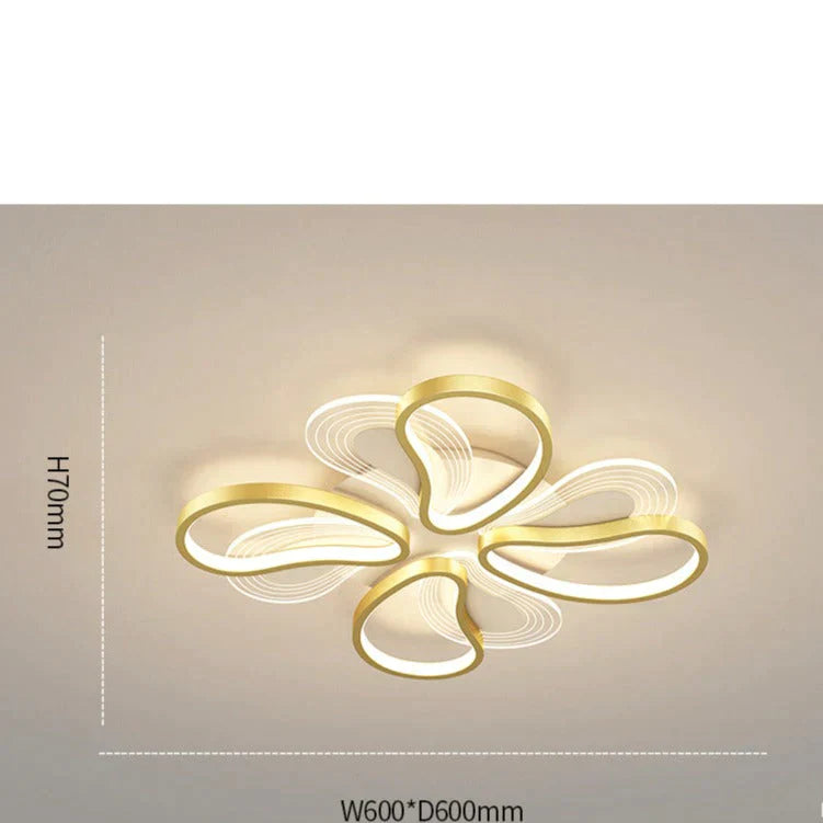 Acrylic Living Room Ceiling Lamp Led Petal Shaped Bedroom Modern Simple Household Restaurant Gold /