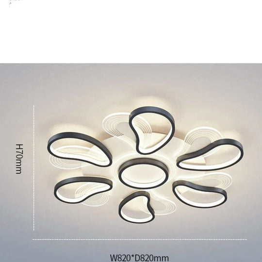 Acrylic Living Room Ceiling Lamp Led Petal Shaped Bedroom Modern Simple Household Restaurant