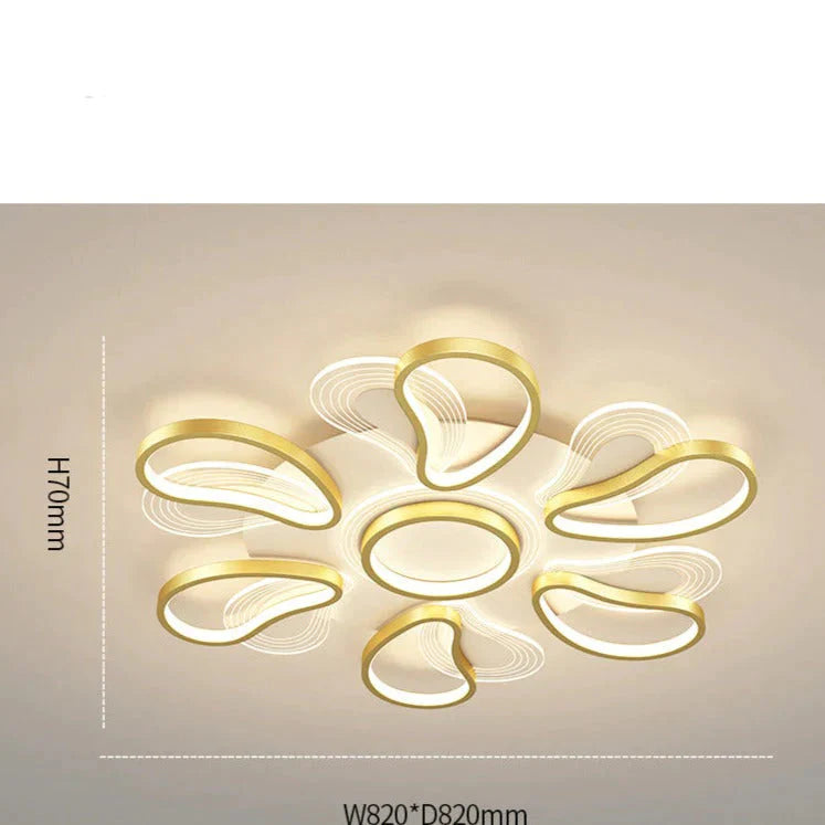 Acrylic Living Room Ceiling Lamp LED Petal Shaped Bedroom Lamp Modern Simple Household Restaurant Lamp