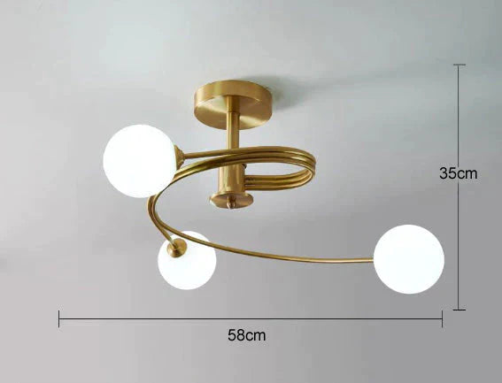 Aimee - Nordic Creative Rotate Bedroom Room Lamp Room Copper Ceiling Lamp