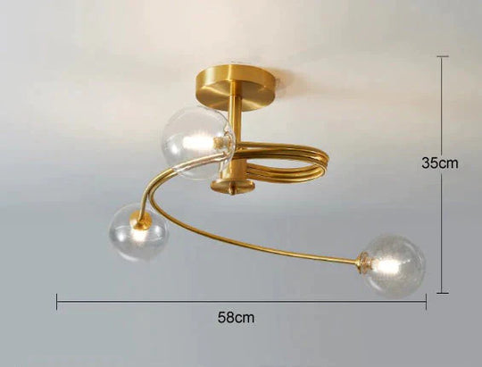 Aimee - Nordic Creative Rotate Bedroom Room Lamp Room Copper Ceiling Lamp