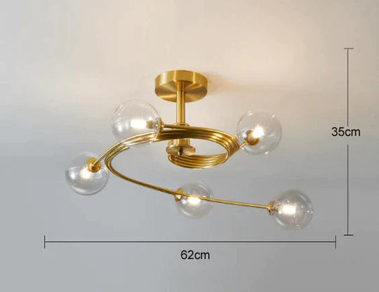 Aimee - Nordic Creative Rotate Bedroom Room Lamp Copper Ceiling