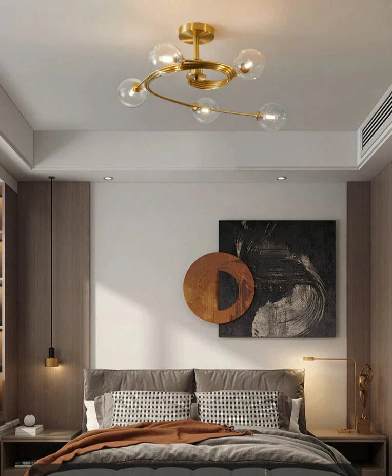 Aimee - Nordic Creative Rotate Bedroom Room Lamp Room Copper Ceiling Lamp