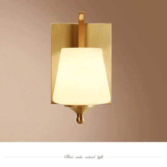 All Copper Bedroom Bedside Lamp Mirror Front Personality Simple Living Room Single Head Wall