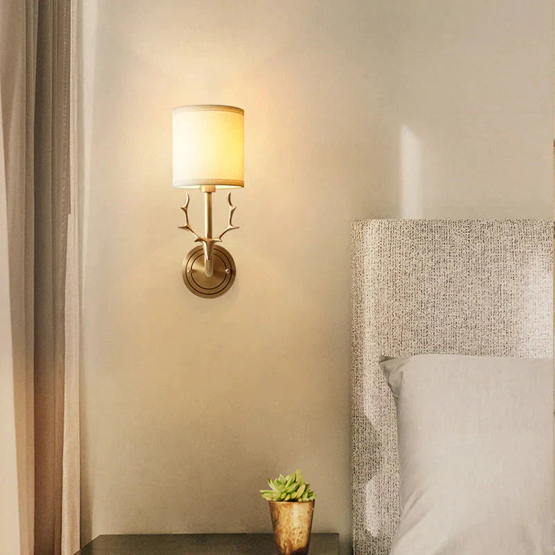 All-copper Cabinet Antler Corridor Bedroom Copper Wall Lamp